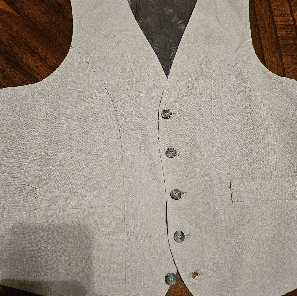 Vintage Angels Flight Mens Vest Size 44R Gray V-Neck.
